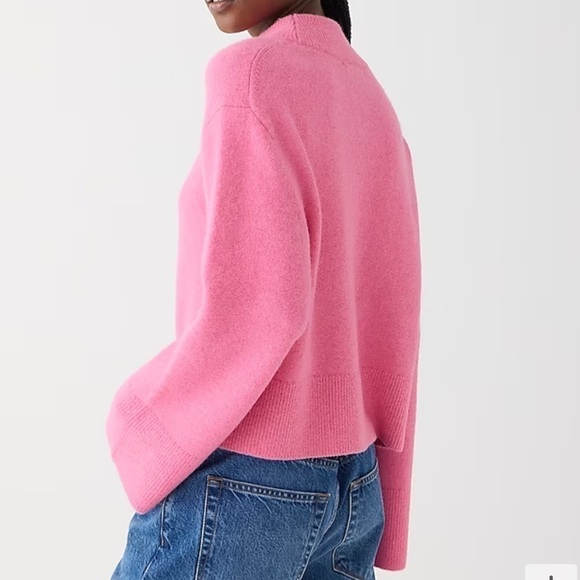 J crew heather petunia pink Chunky crewneck sweater in Supersoft yarn - Picture 2 of 5